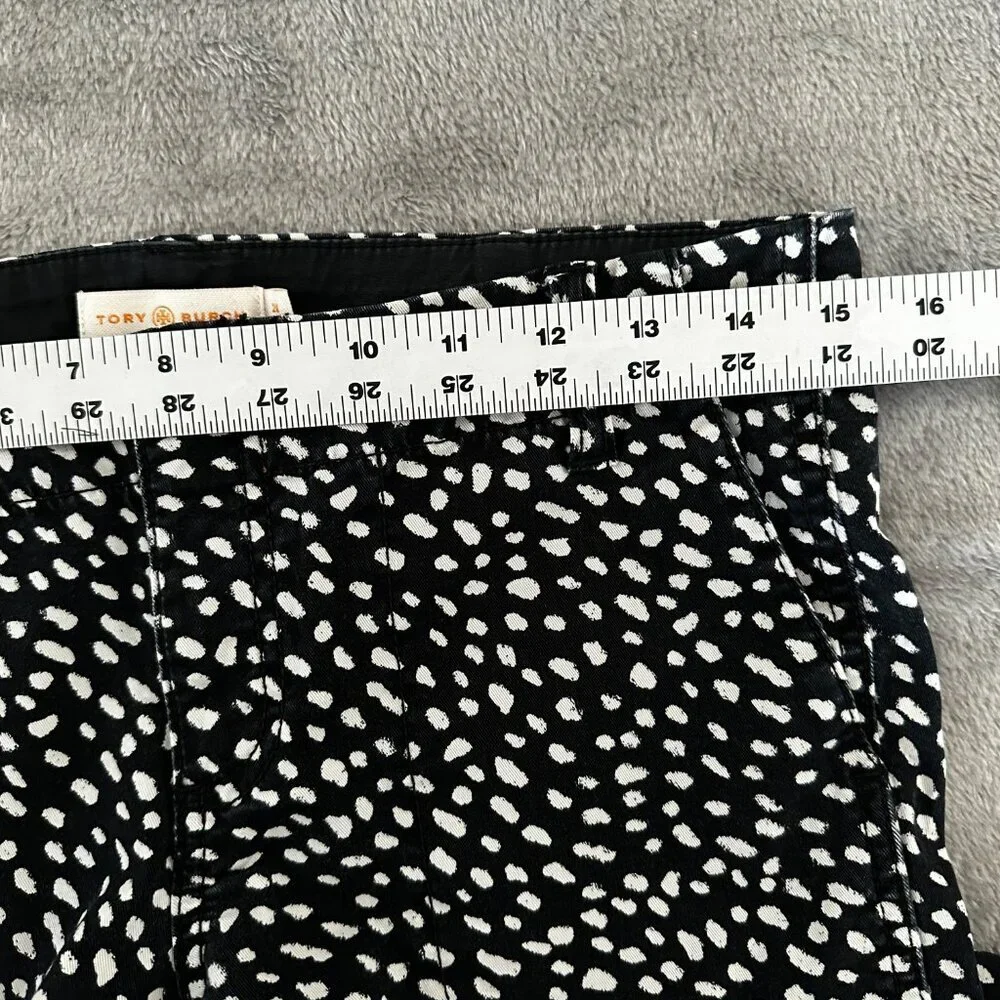 Tory Burch Pony Walker Dotted Black White Cargo Pants Women's 28